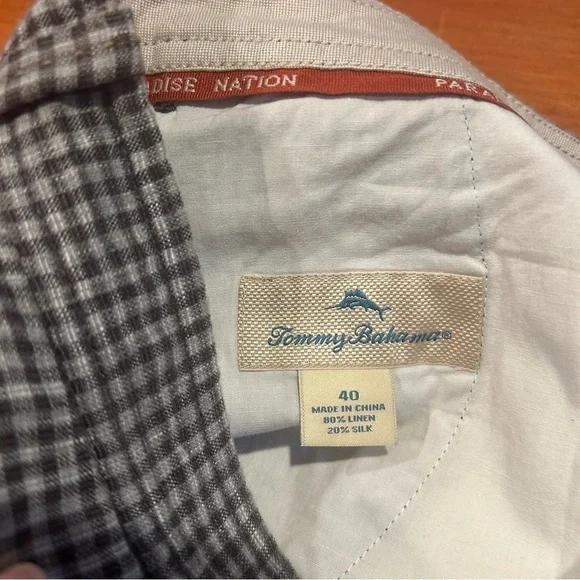 Tommy Bahama Checkered Paradise Nation Linen Silk Beach Chino Shorts 40 Men’s - Picture 7 of 13
